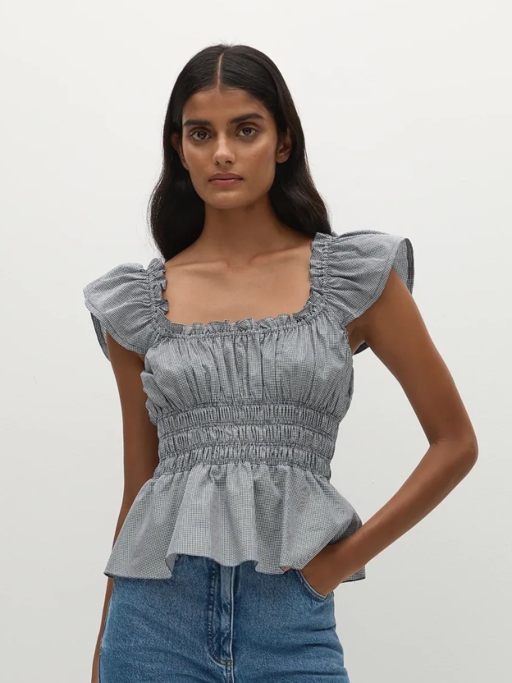 NWT FAITHFULL - JANNE TOP / VINTAGE NAVY GINGHAM